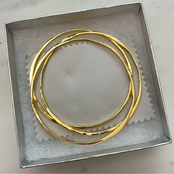 EUC Gorjana Gold Plated R Bangle Bracelets (Discontinued) - Picture 1 of 4